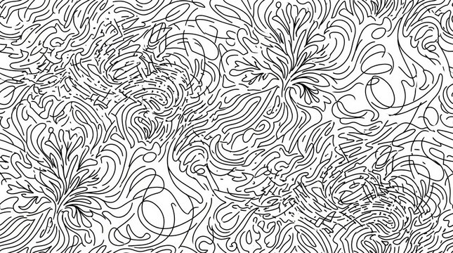 Intricate abstract line art design featuring flowing patterns and organic shapes for creative projects
