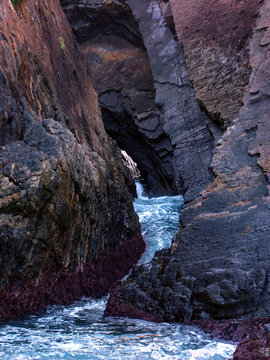 Dramatic rock cliffs near the Seal Rocks in New South Wales Australia