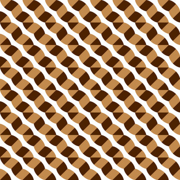 Seamless pattern with geometric motifs in three colors