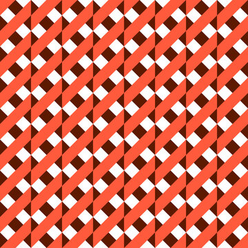 Seamless pattern with geometric motifs in three colors