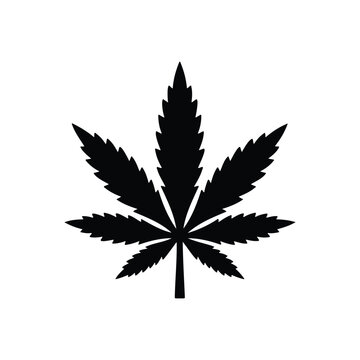 Cannabis silhouette icon vector flat design.