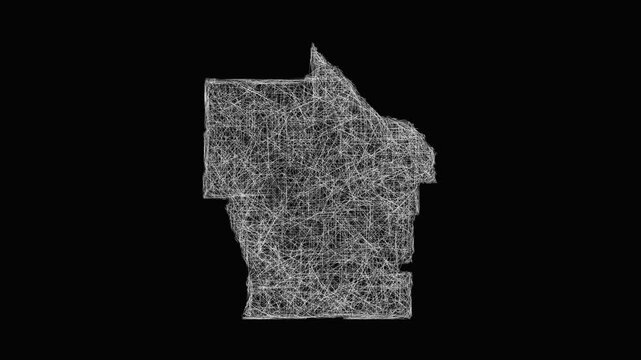 Sketch Terrell outline map animation - smooth progressive reveal