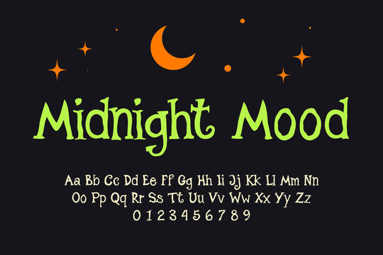 Halloween alphabet typography font style set.