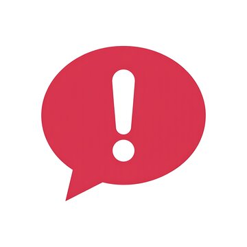 Red speech bubble with an exclamation mark icon