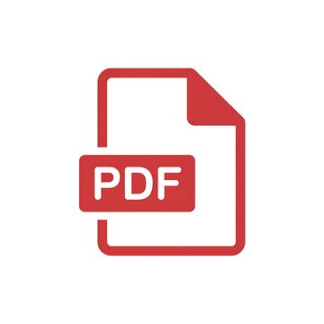 Red pdf file icon for document and digital file management