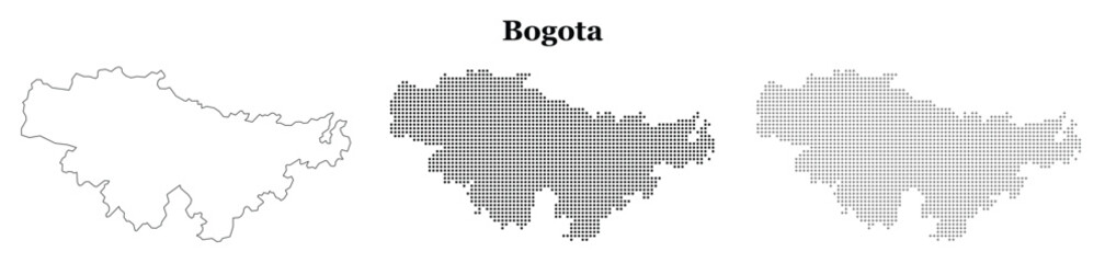 Obraz premium Bogota city map outline dot design vector illustration monochrome.