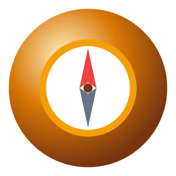 Compass icon with orange gradient sphere for travel and direction.