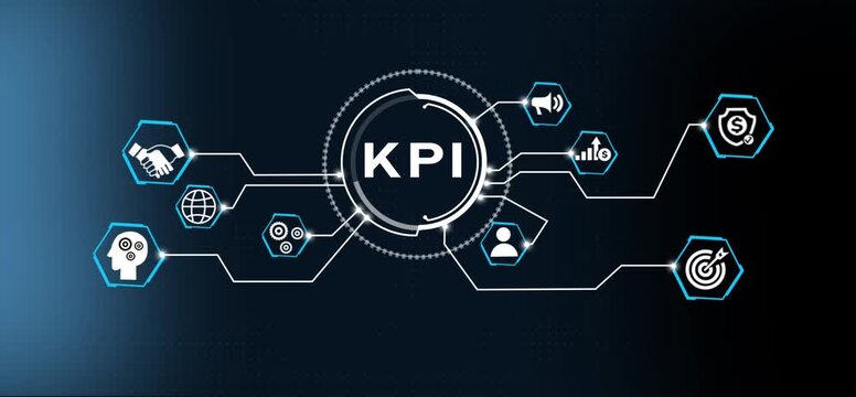 Document management KPI System Digital rights management. Business, Technology, Internet and network concept.