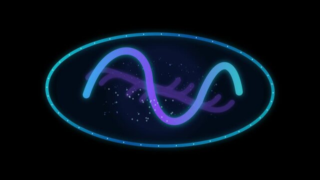Abstract dna helix animation with glowing particles and digital data nodes for science, biotechnology, and medical technology backgrounds