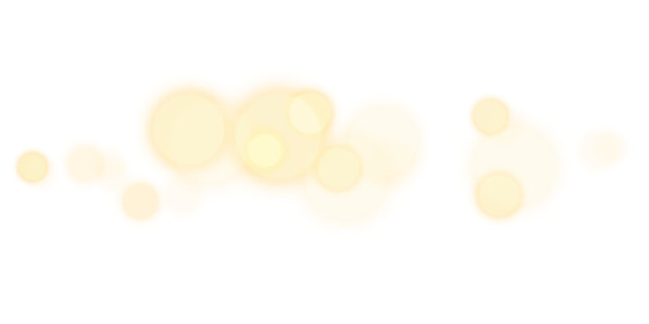 Golden yellow sparkling glittering bokeh particles glowing background with soft light, magical shimmer, dreamy blur ethereal Christmas holiday festive night horizontal line