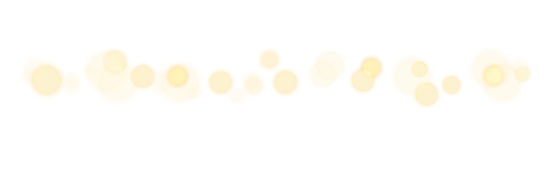 Golden yellow sparkling glittering bokeh particles glowing line background with soft light, magical shimmer, dreamy blur ethereal Christmas holiday festive night