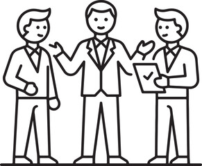 Fototapeta premium Group of Diverse Business People Cartoon Vector Illustration Representing Teamwork Partnership Professional Success and Corporate Collaboration