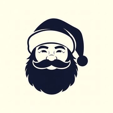 Smiling santa claus with white beard and hat cheerful holiday face
