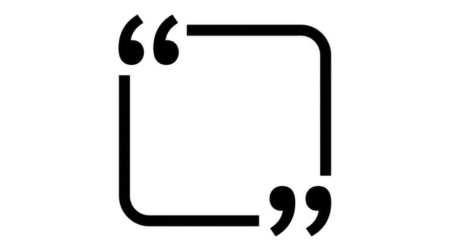 Black square speech bubble icon with quote marks for text and message display