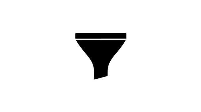 Funnel icon vector design for business process and data filtering symbol