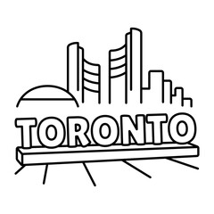 Obraz premium hand drwan icon showing Toronto sign. Clean black hand drwan work, simple details, and open white space create a clear, balanced urban or lifestyle composition.