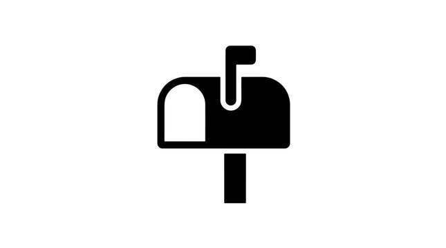 Mailbox icon vector illustration with a flag symbol for postal service