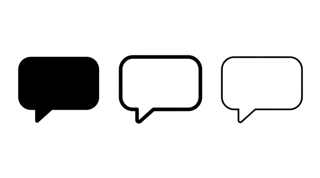 Speech bubble icons vector set for communication and chat interface design