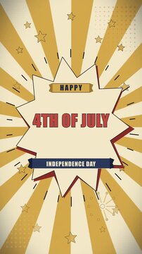 4th of july pop comic vintage animation for independence day