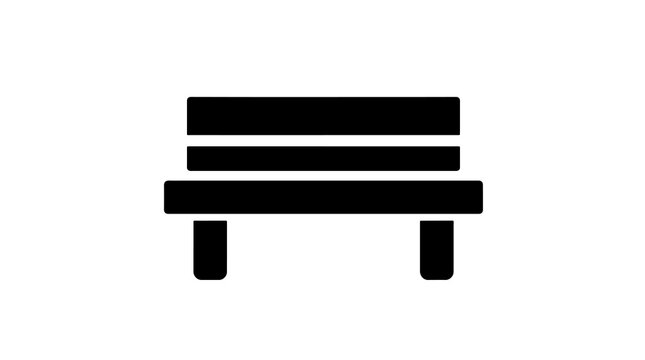 Bench icon vector silhouette symbol isolated on white background