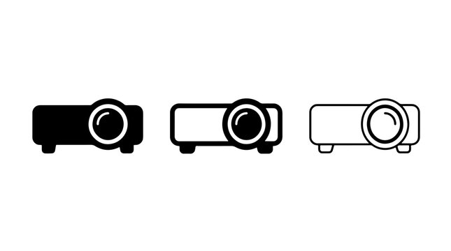 Projector icons set vector illustration isolated on white background