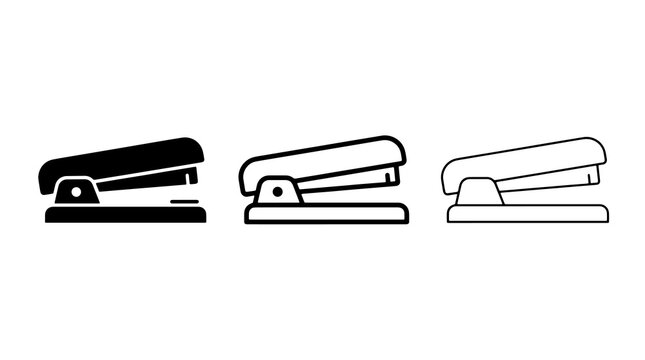 Stapler icon set vector graphic design illustration isolated on white