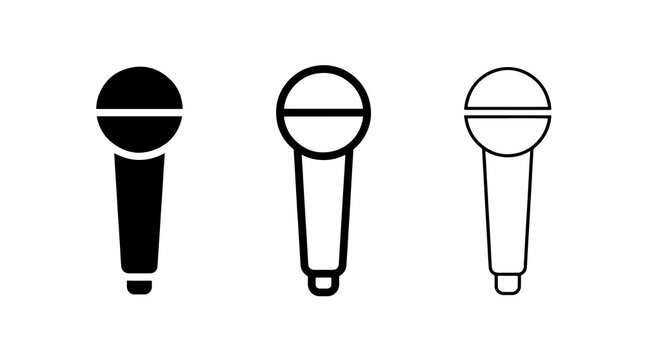 Microphone icons set vector illustration isolated on white background
