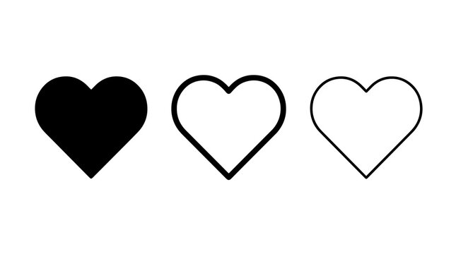 Heart icon set vector design isolated on white background symbol love