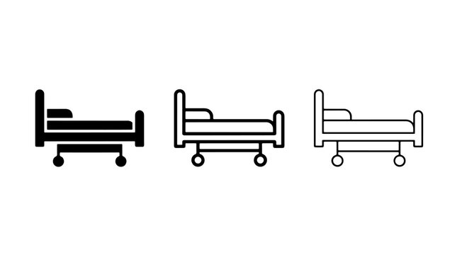 Hospital bed icons set vector illustration isolated on white background