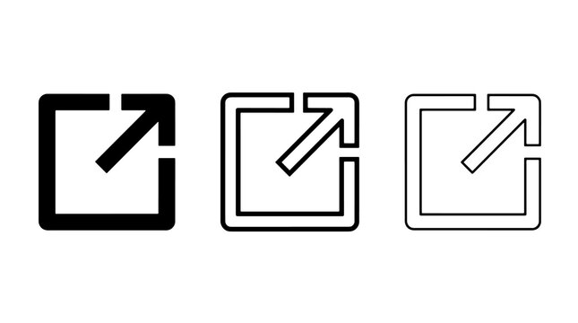 External link icon set vector design with square arrow symbols UI UX