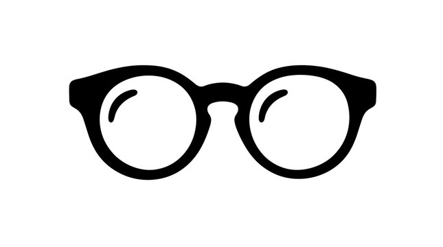 Glasses icon vector graphic illustration silhouette of eyeglasses symbol