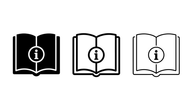 Information book icon vector set for user interface design and guide web