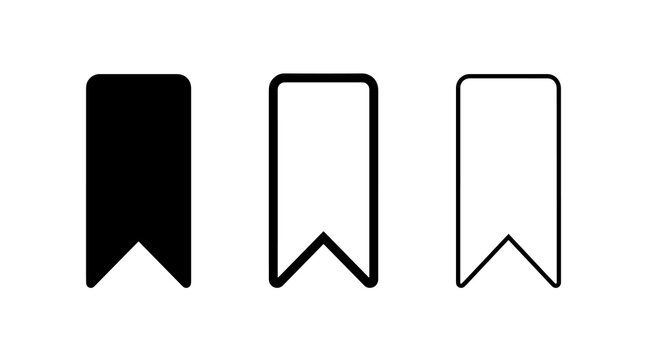 Bookmark icons set vector illustration with flat design symbols and shapes