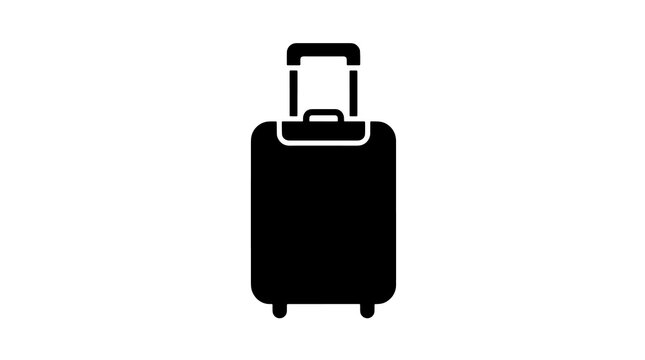 Luggage icon vector symbol representing travel baggage and vacation trips