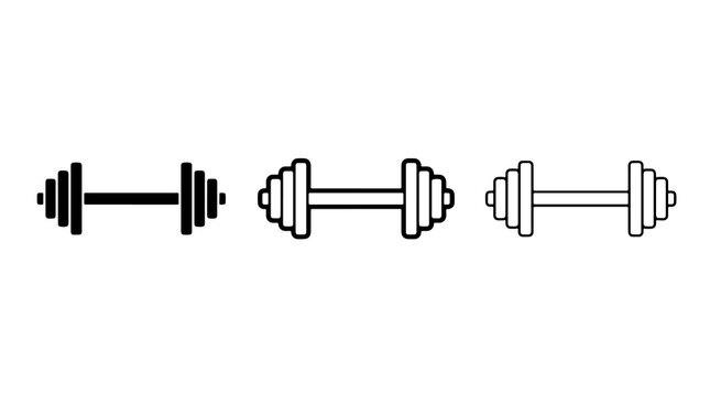 Dumbbell icons set vector illustration isolated on white background