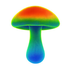 Obraz premium PNG Colorful psychedelic mushroom illustration.