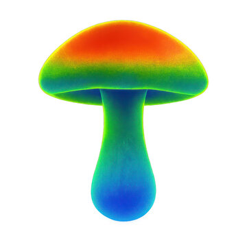 PNG Colorful psychedelic mushroom illustration.