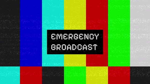 Emergency Broadcast Signal with Color Bars Display.