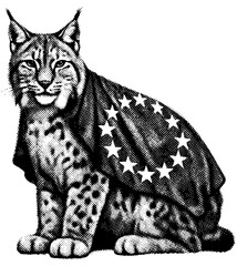 Iberian Lynx with EU Flag © Georgi