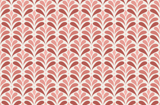 Geometric foliage background. Vintage art deco leaves seamless pattern.