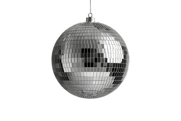 Fototapeta premium Hanging silver mirrored disco ball