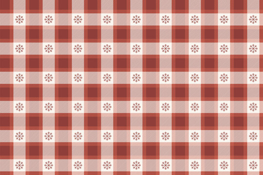 Holiday Red Vichy Check Pattern. Christmas Gift Wrapping Paper. Gingham Background Seamless Print.