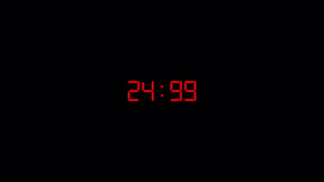 30 second Countdown timer animation from 30 seconds to 0 seconds on a transparent background. 30 seconds countdown timer with alpha channel in 4k. 