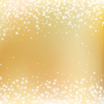 Bright golden Holiday Background with Stars. Vector illustration
