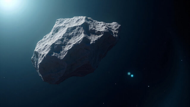 Asteroid Surface in Deep Space with Dramatic Lighting