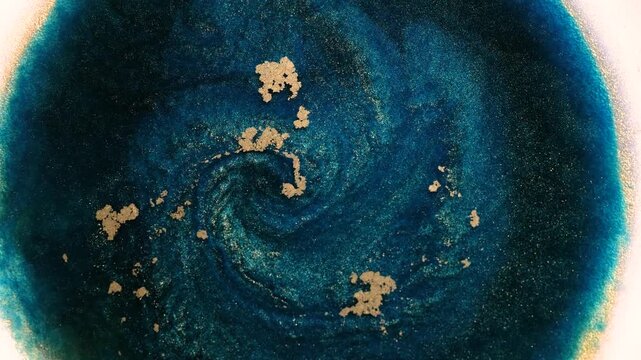 Mixing alcohol ink fragments with detailed macro shooting view