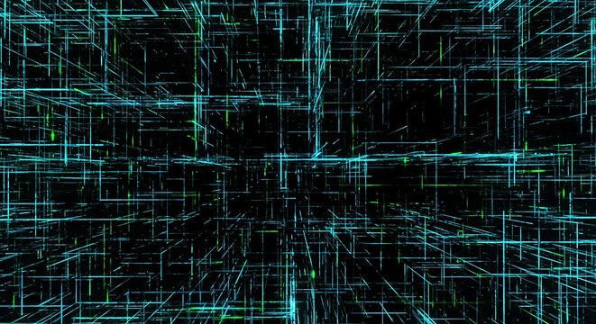 Abstract digital network lines glowing with futuristic technology design elements