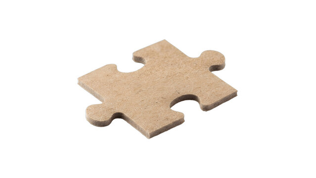 Single Blank Puzzle Piece Isolated on White Background
