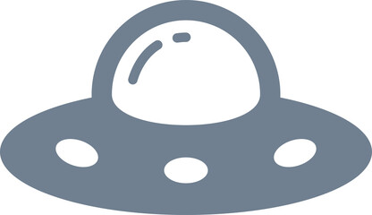 Slate Gray UFO Flying Saucer Alien Spaceship Icon Isolated on Transparent Background PNG Vector © House of Designs
