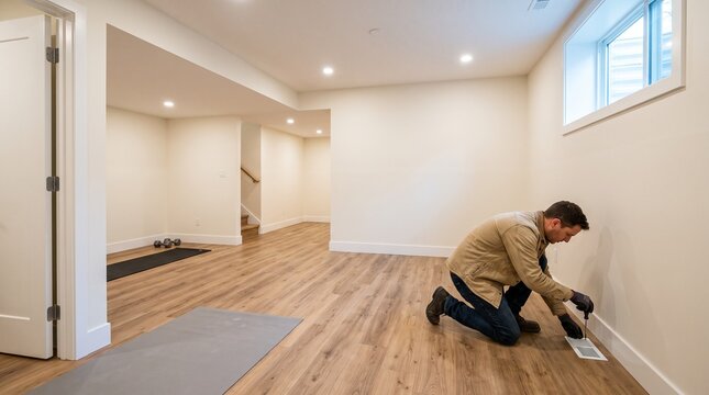 Finished basement room ready for flexible living